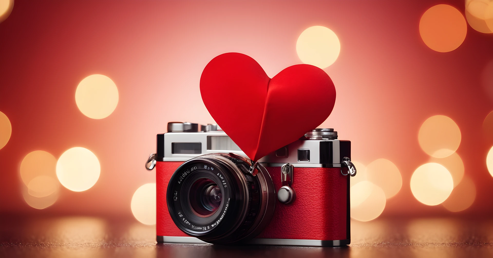 fotografie cu o camera foto vintage pe un fundal rosu
